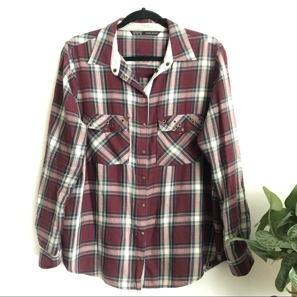 ZARA Burgundy Flannel